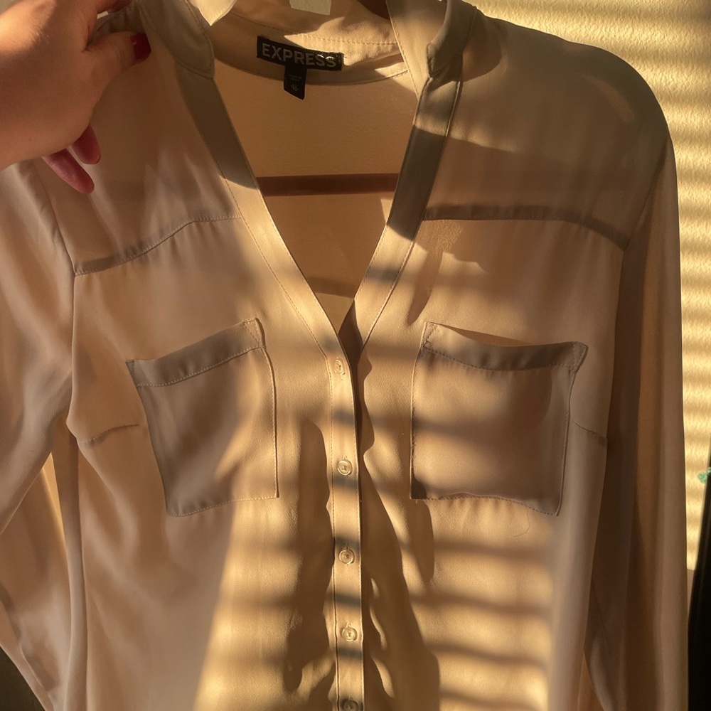 xs brown express button down